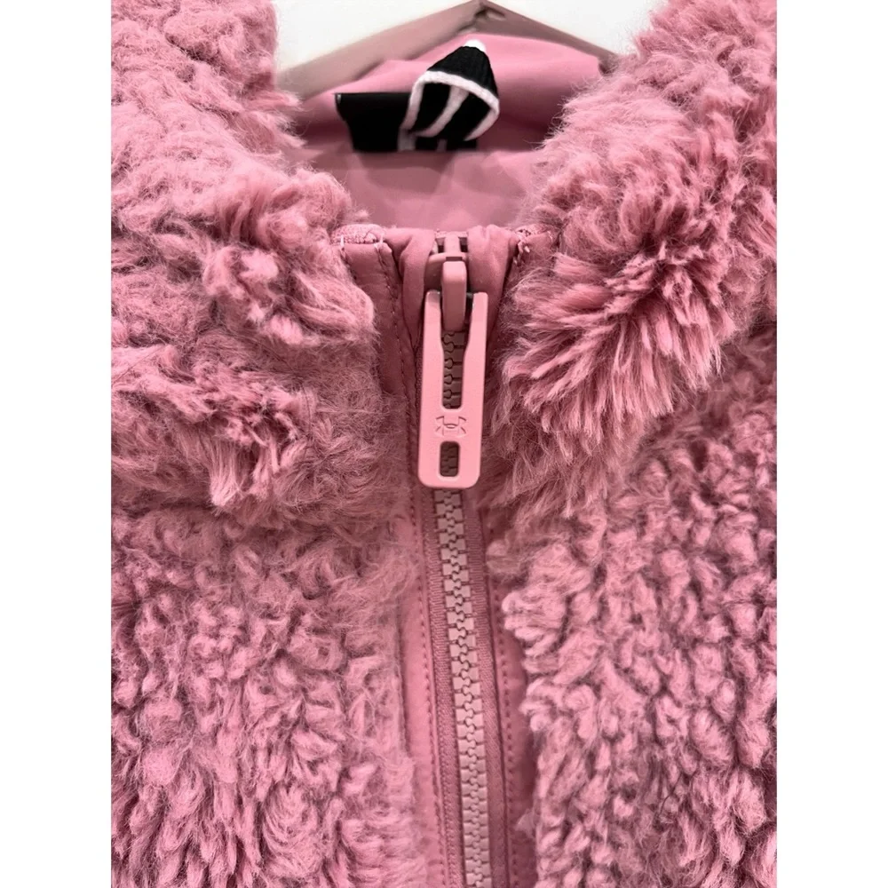 Under Armour Girls XL Pink Sherpa Fleece Hooded Jacket Coat YXL